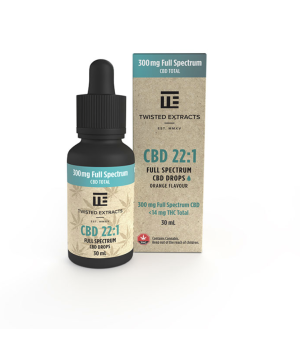 Buy Twisted Extracts – Oil Tincture – CBD 22:1 Full Spectrum Orange Flavoured (300mg CBD – 30ml)